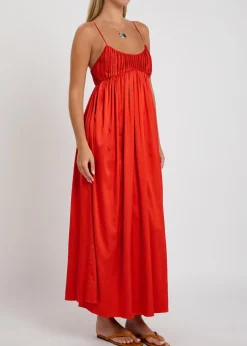 Katrine stretch-satin midi dress