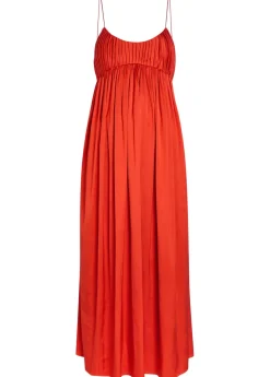 Katrine stretch-satin midi dress