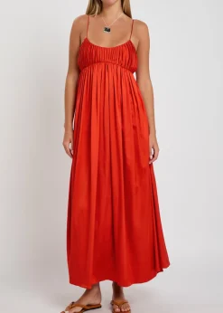Katrine stretch-satin midi dress