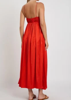 Katrine stretch-satin midi dress