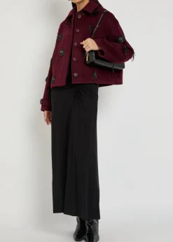 Katya bead-embellished wool-blend jacket