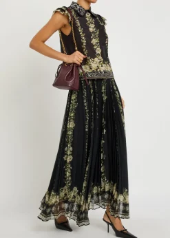 Katz floral-print chiffon maxi skirt