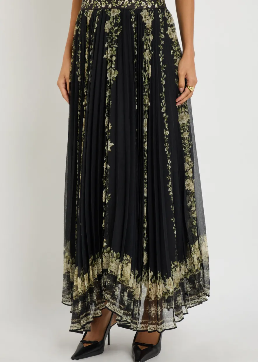 Katz floral-print chiffon maxi skirt
