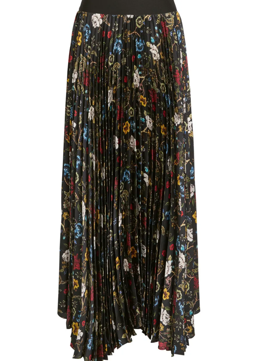 Katzz floral-print satin maxi skirt