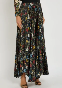 Katzz floral-print satin maxi skirt