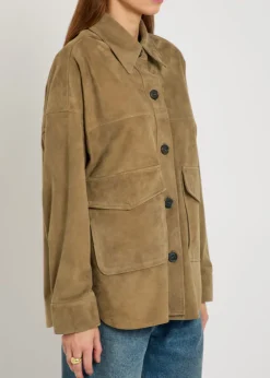 Kaylee panelled suede overshirt