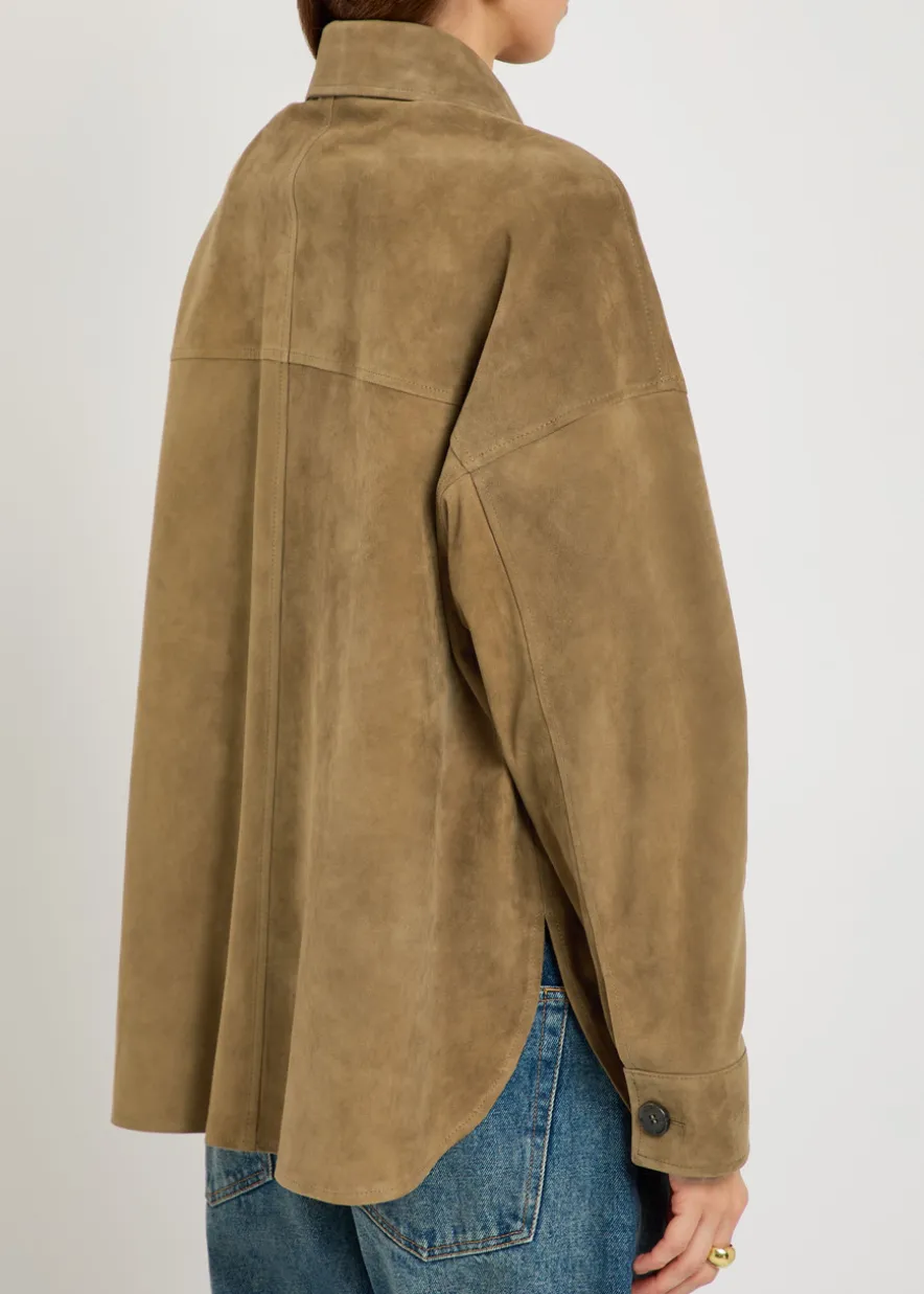 Kaylee panelled suede overshirt