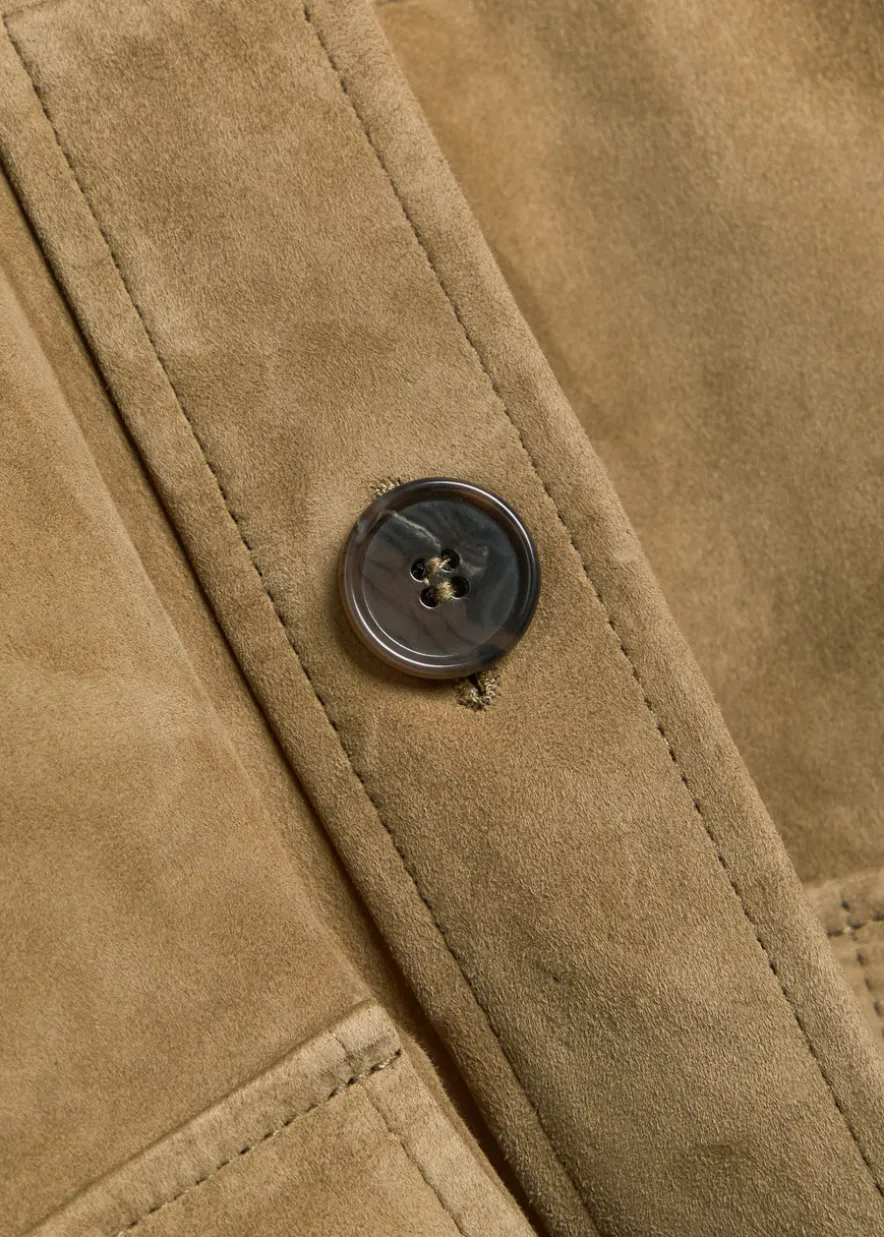 Kaylee panelled suede overshirt