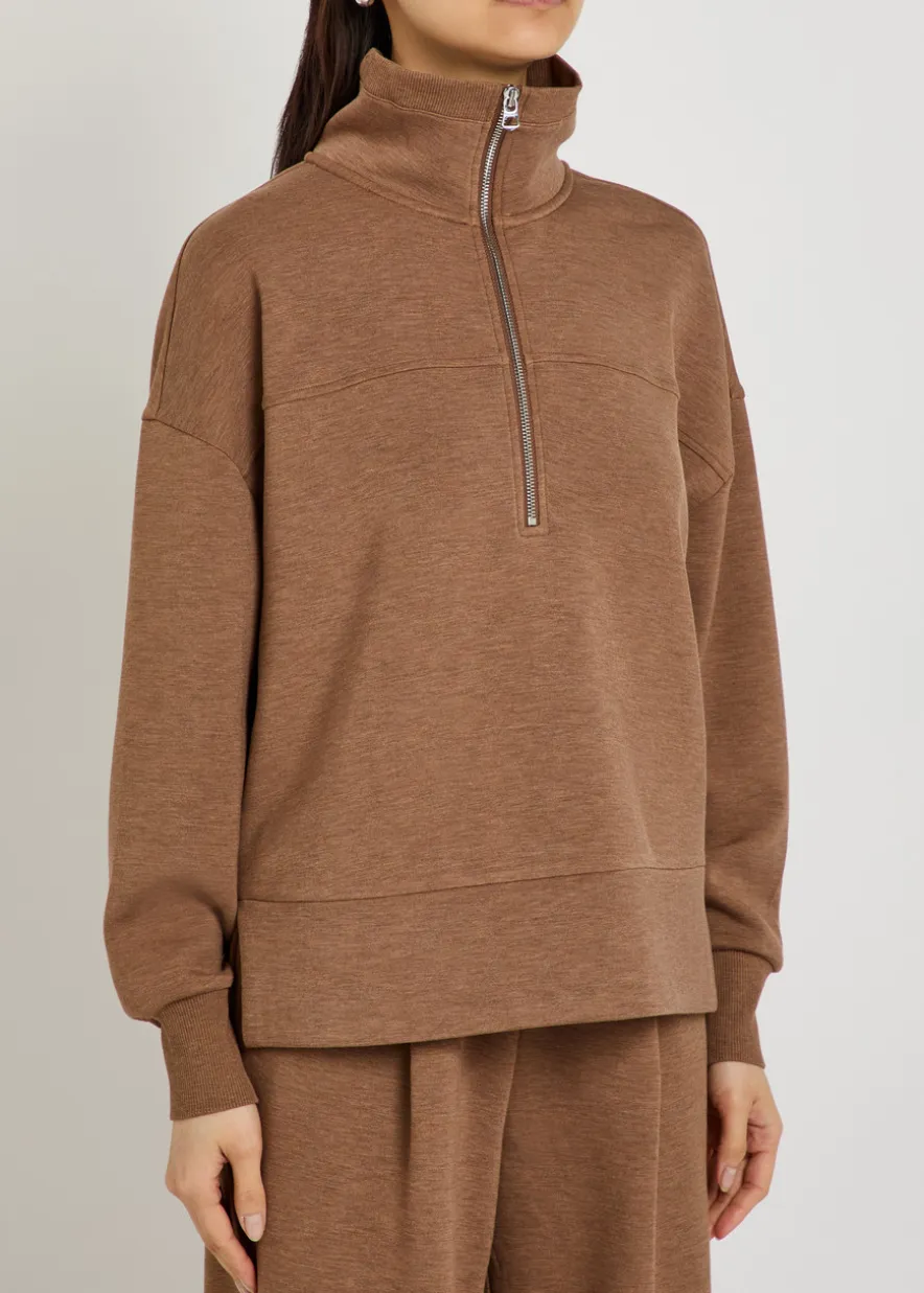 Kayleigh half-zip stretch-jersey sweatshirt