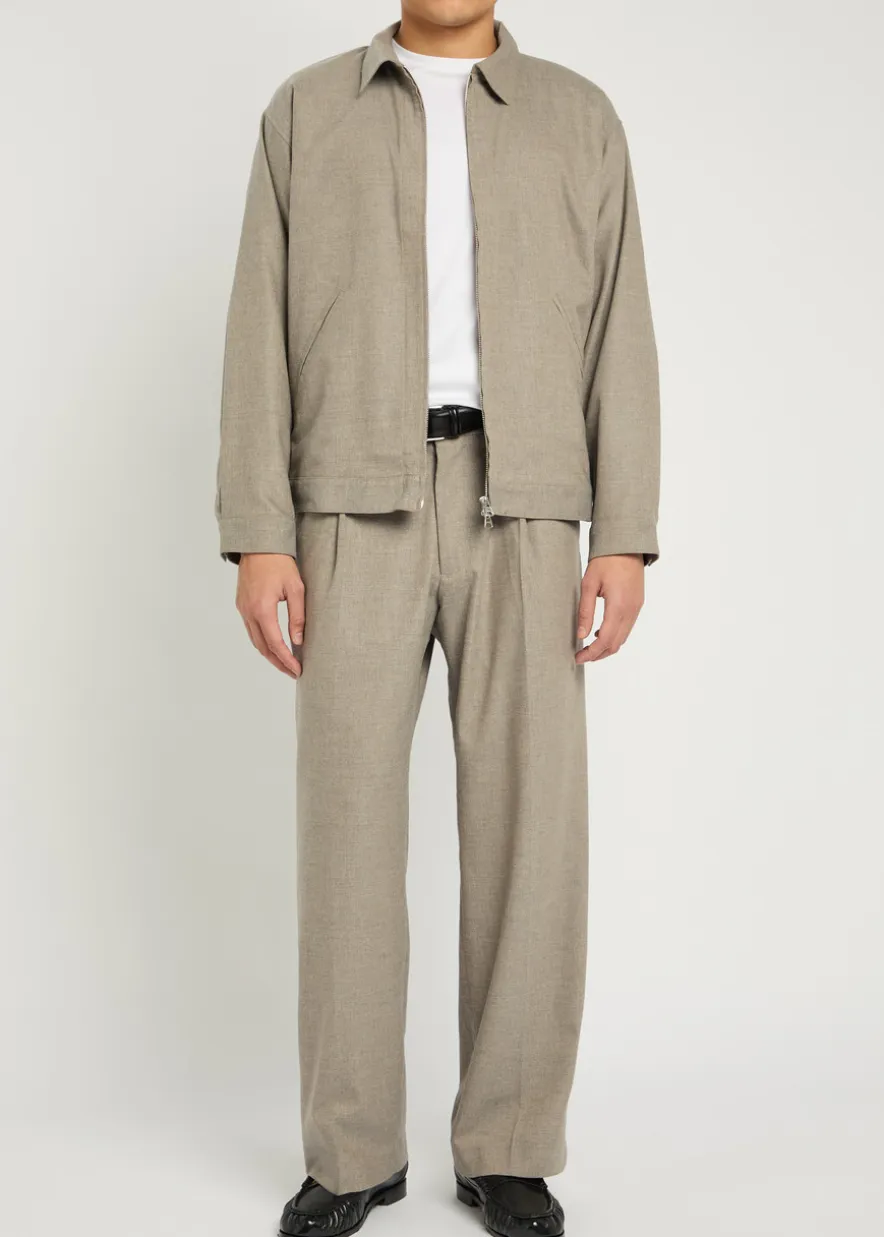 Kay pleated straight-leg woven trousers