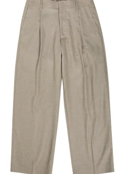 Kay pleated straight-leg woven trousers