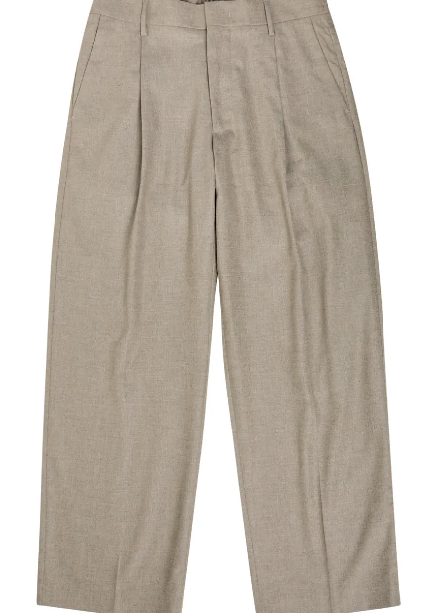 Kay pleated straight-leg woven trousers