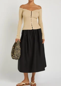 Keaton off-the-shoulder wool and cotton-blend top