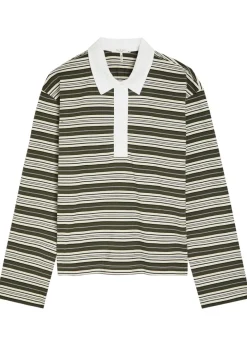 Kelly striped cotton polo top