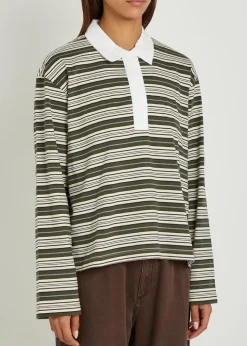 Kelly striped cotton polo top