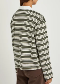Kelly striped cotton polo top