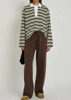 Kelly striped cotton polo top