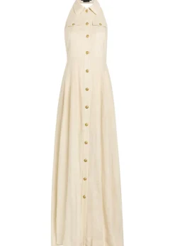 Kendall halterneck linen maxi dress