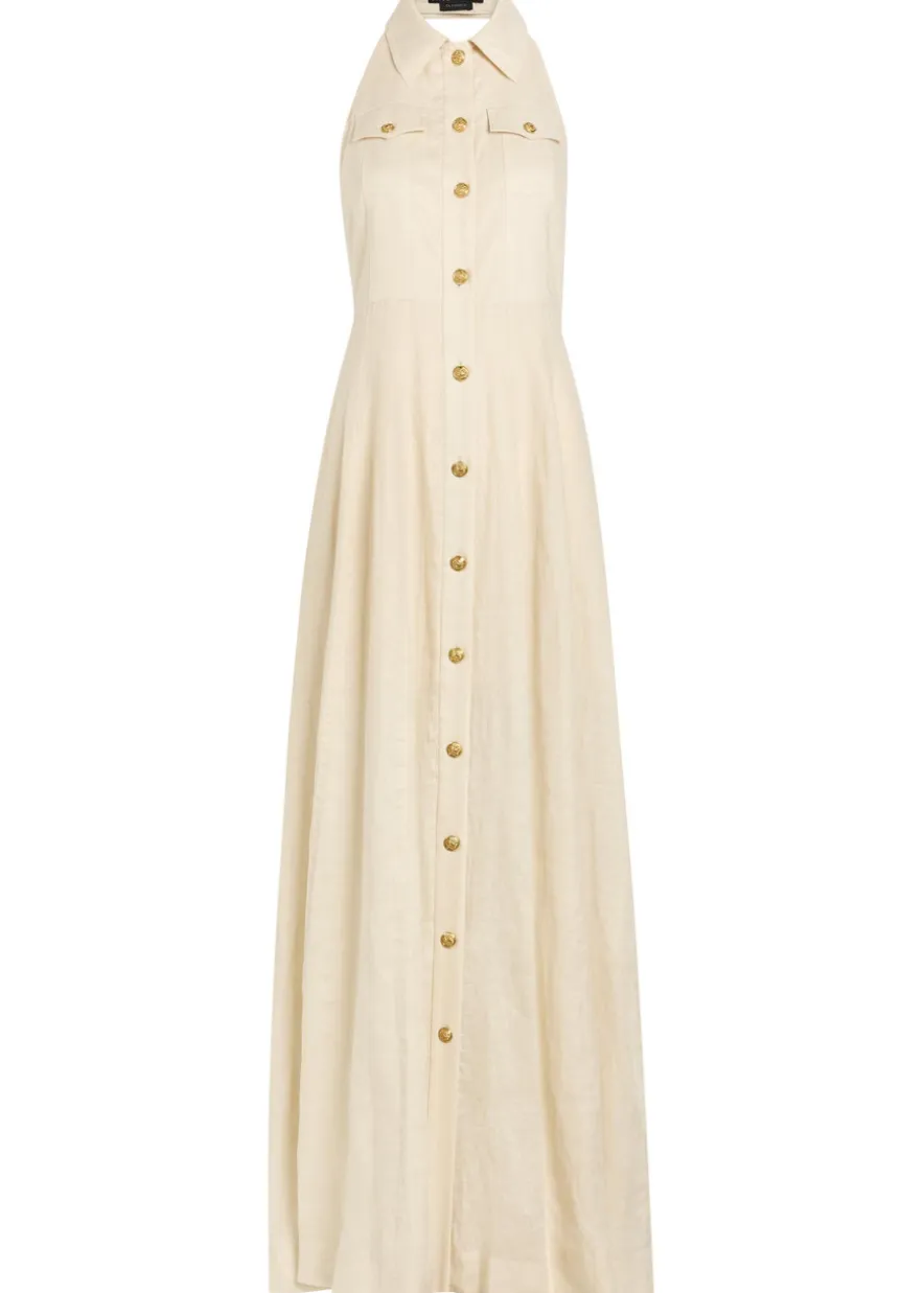Kendall halterneck linen maxi dress
