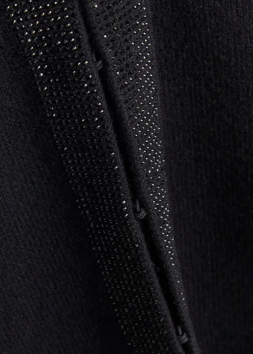 Kendra crystal-embellished wool-blend cardigan