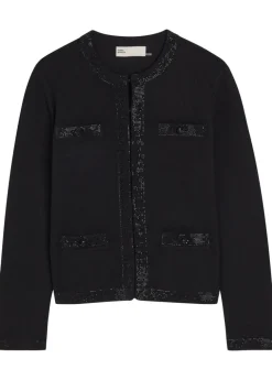 Kendra crystal-embellished wool-blend cardigan