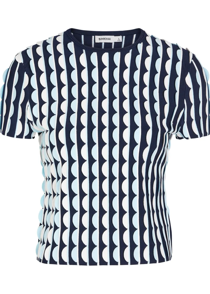 Kendra scalloped knit T-shirt