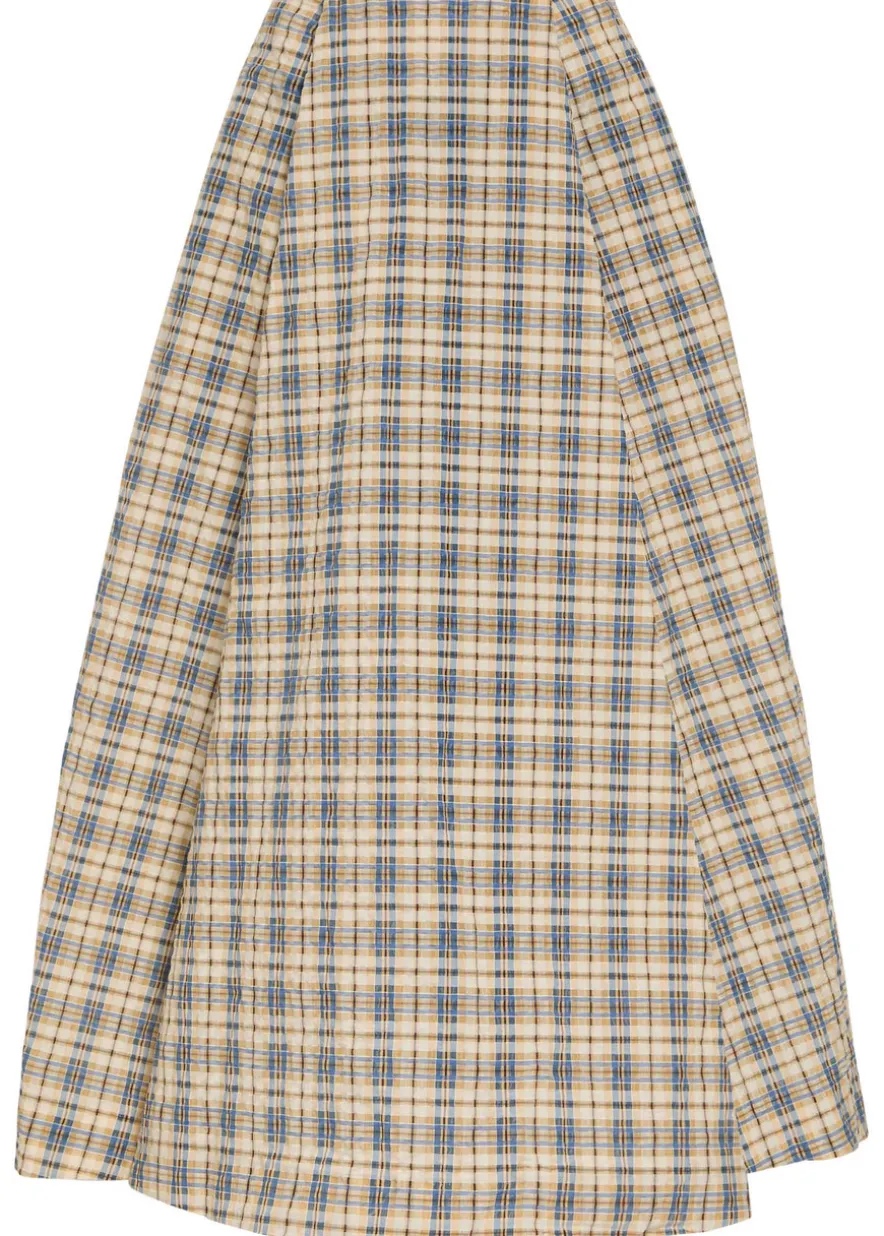 Kennedy plaid seersucker maxi skirt