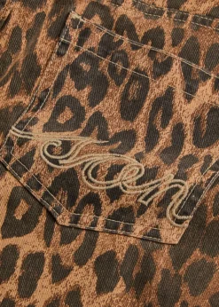 Kenny leopard-print bootcut cropped jeans