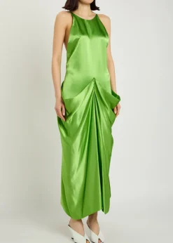 Kent draped satin midi dress