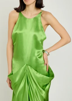Kent draped satin midi dress