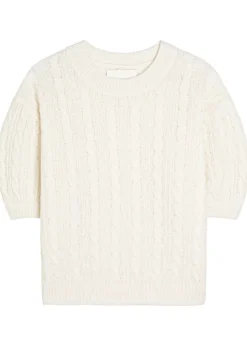 Kenzie cable-knit cashmere and silk-blend top