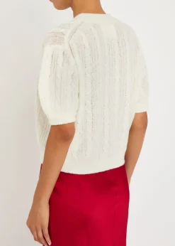 Kenzie cable-knit cashmere and silk-blend top