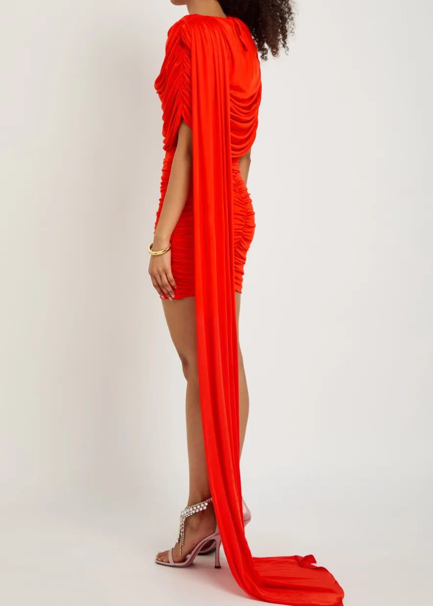 Khara scarf-effect stretch-jersey mini dress