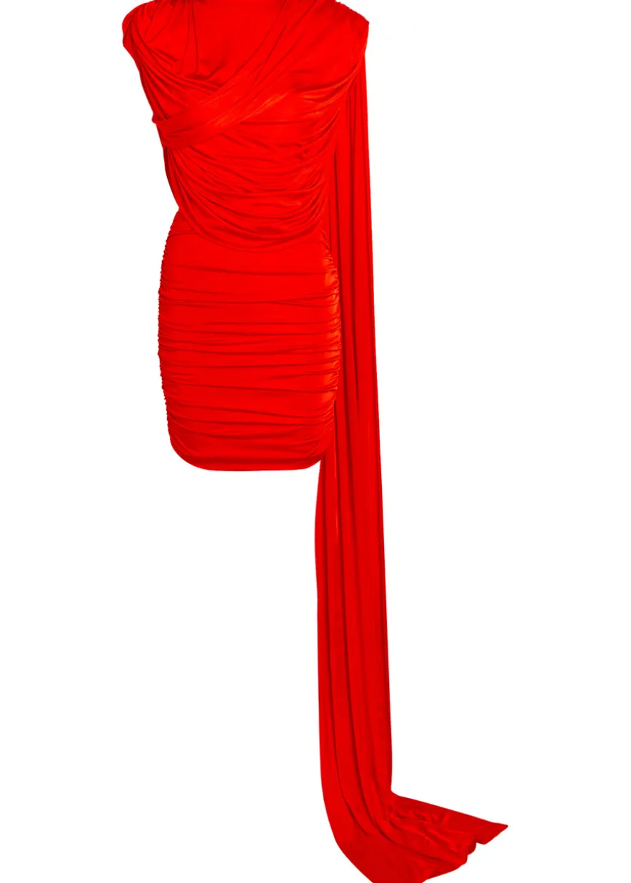 Khara scarf-effect stretch-jersey mini dress