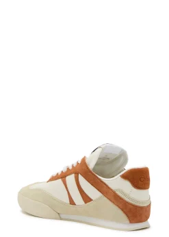 Kick panelled leather sneakers