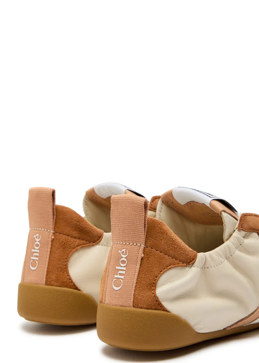 Kick panelled leather sneakers