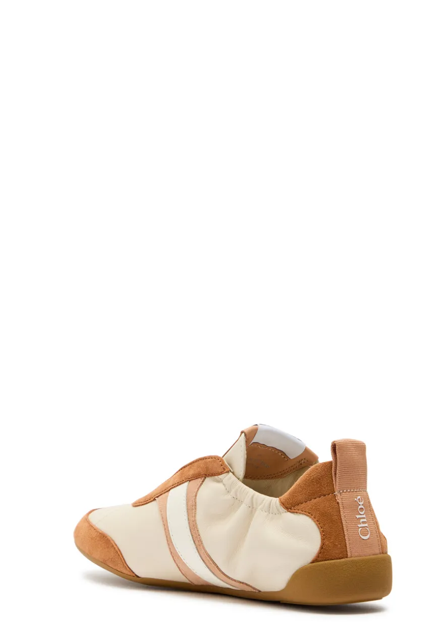 Kick panelled leather sneakers