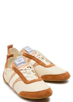 Kick panelled leather sneakers