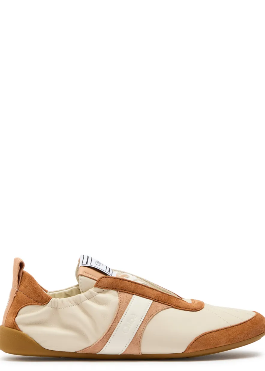 Kick panelled leather sneakers
