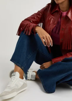 Kick panelled mesh sneakers