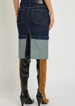 Kilian turn-up hem denim skirt