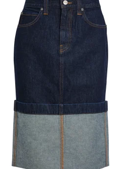 Kilian turn-up hem denim skirt