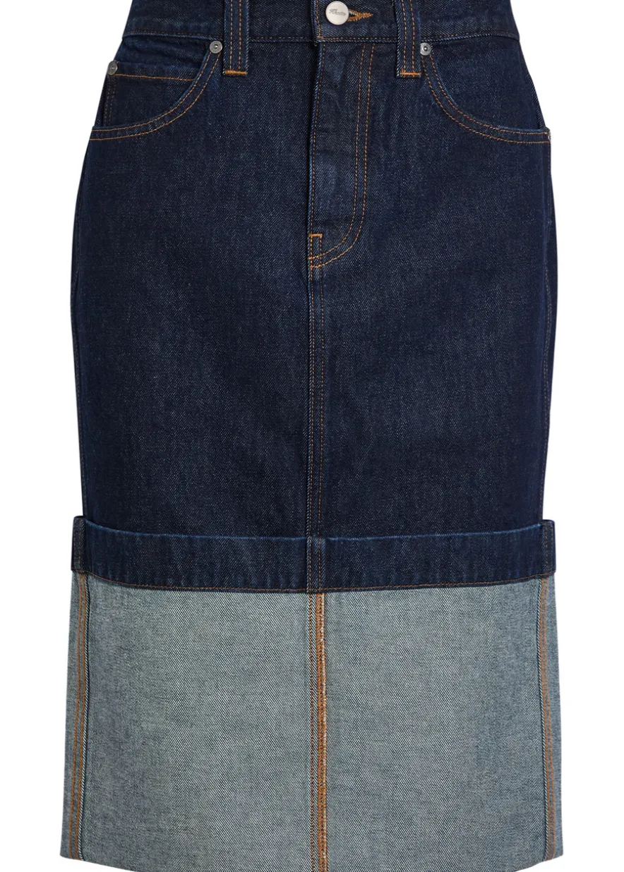 Kilian turn-up hem denim skirt