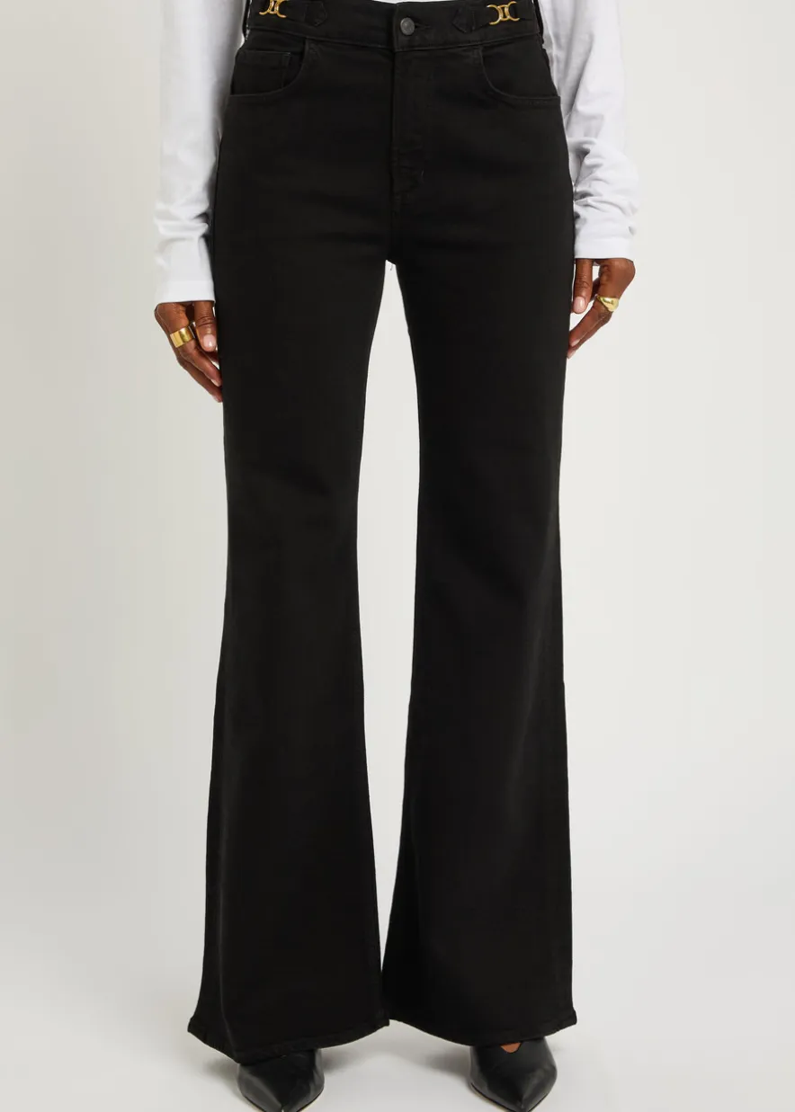 Kimberly horsebit-embellished flared-leg jeans