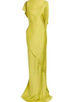 Kira draped satin-crepe gown