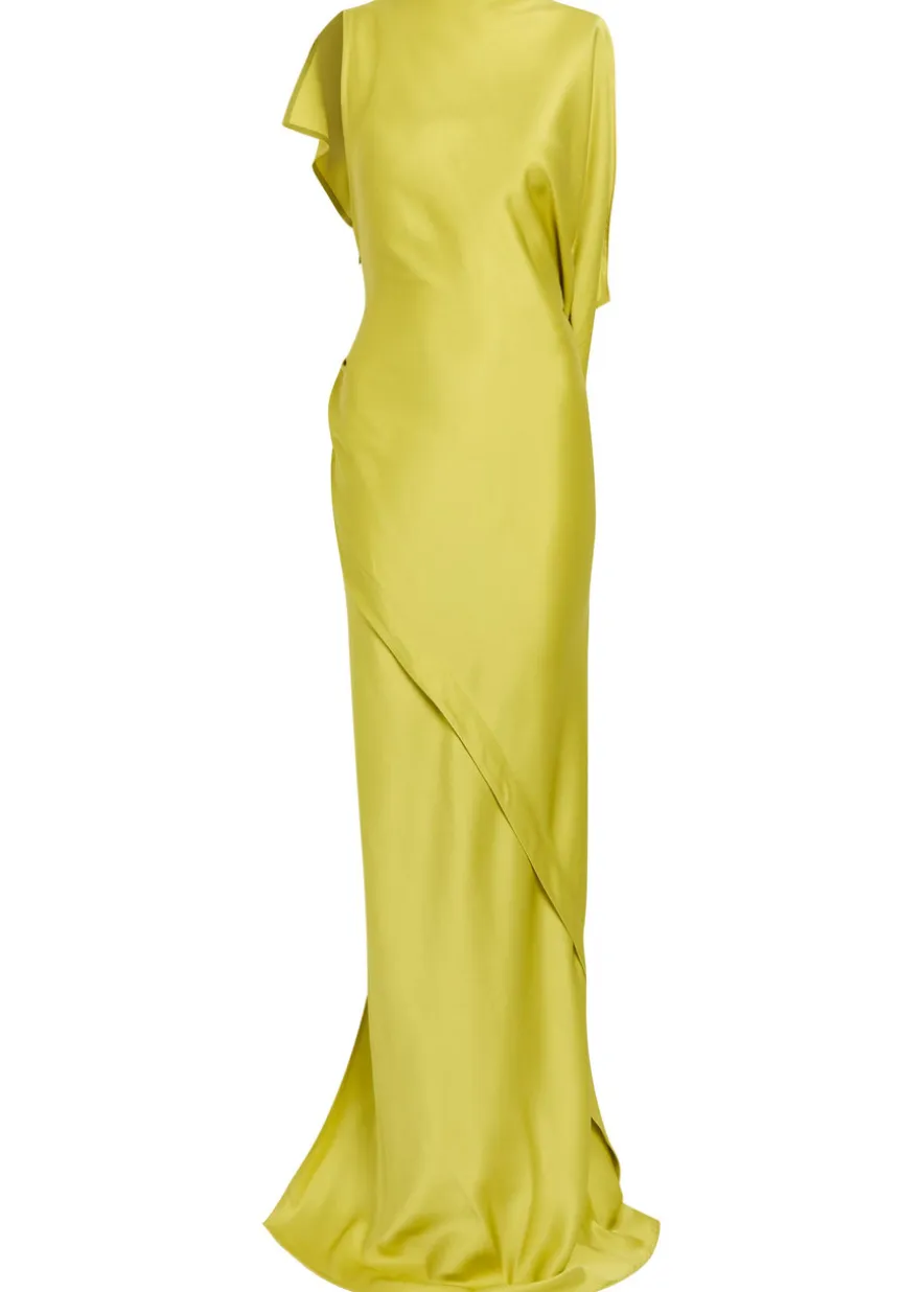 Kira draped satin-crepe gown
