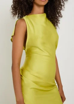 Kira draped satin-crepe gown