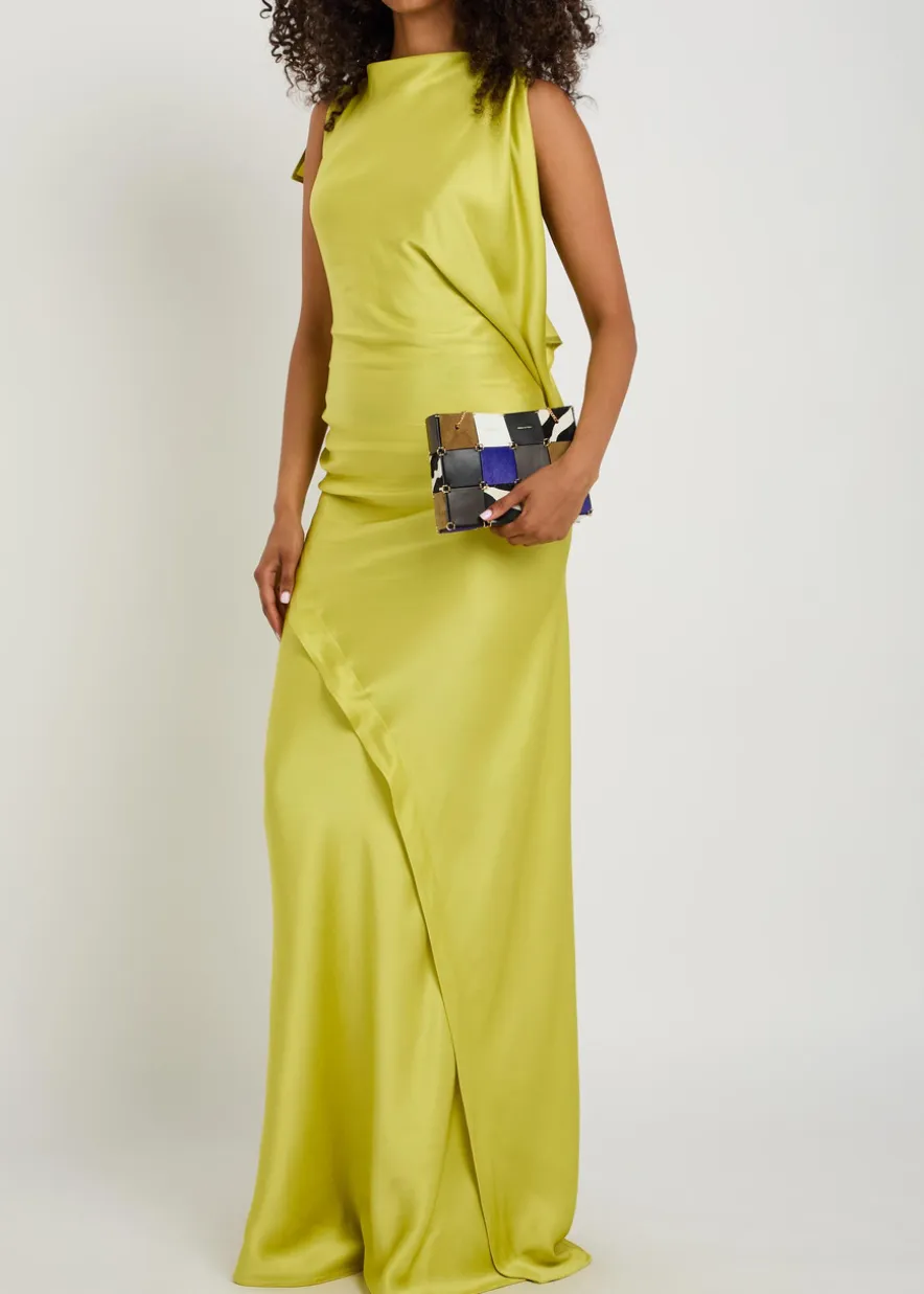 Kira draped satin-crepe gown