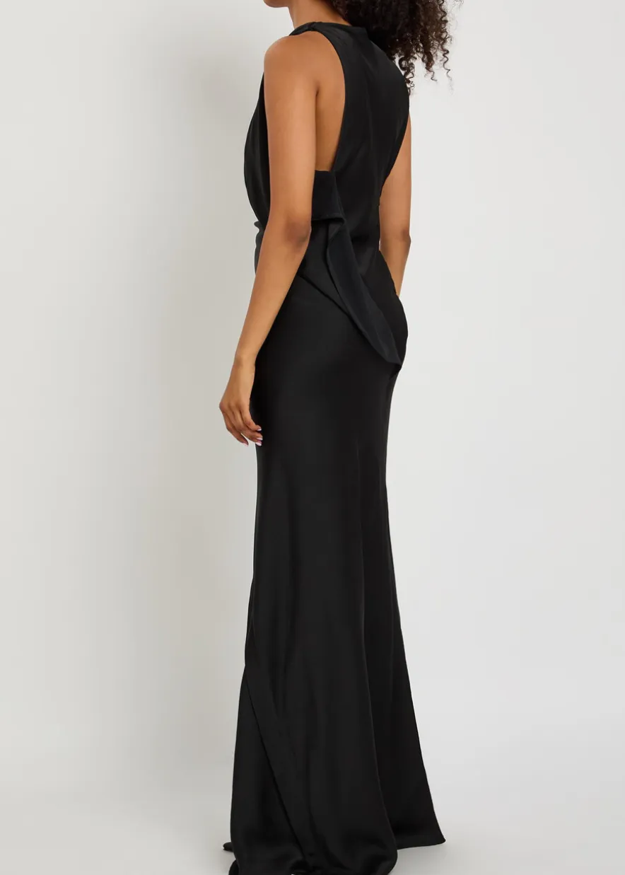 Kira draped satin-crepe gown
