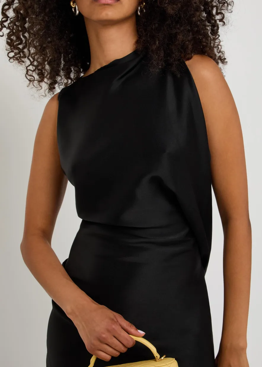 Kira draped satin-crepe gown